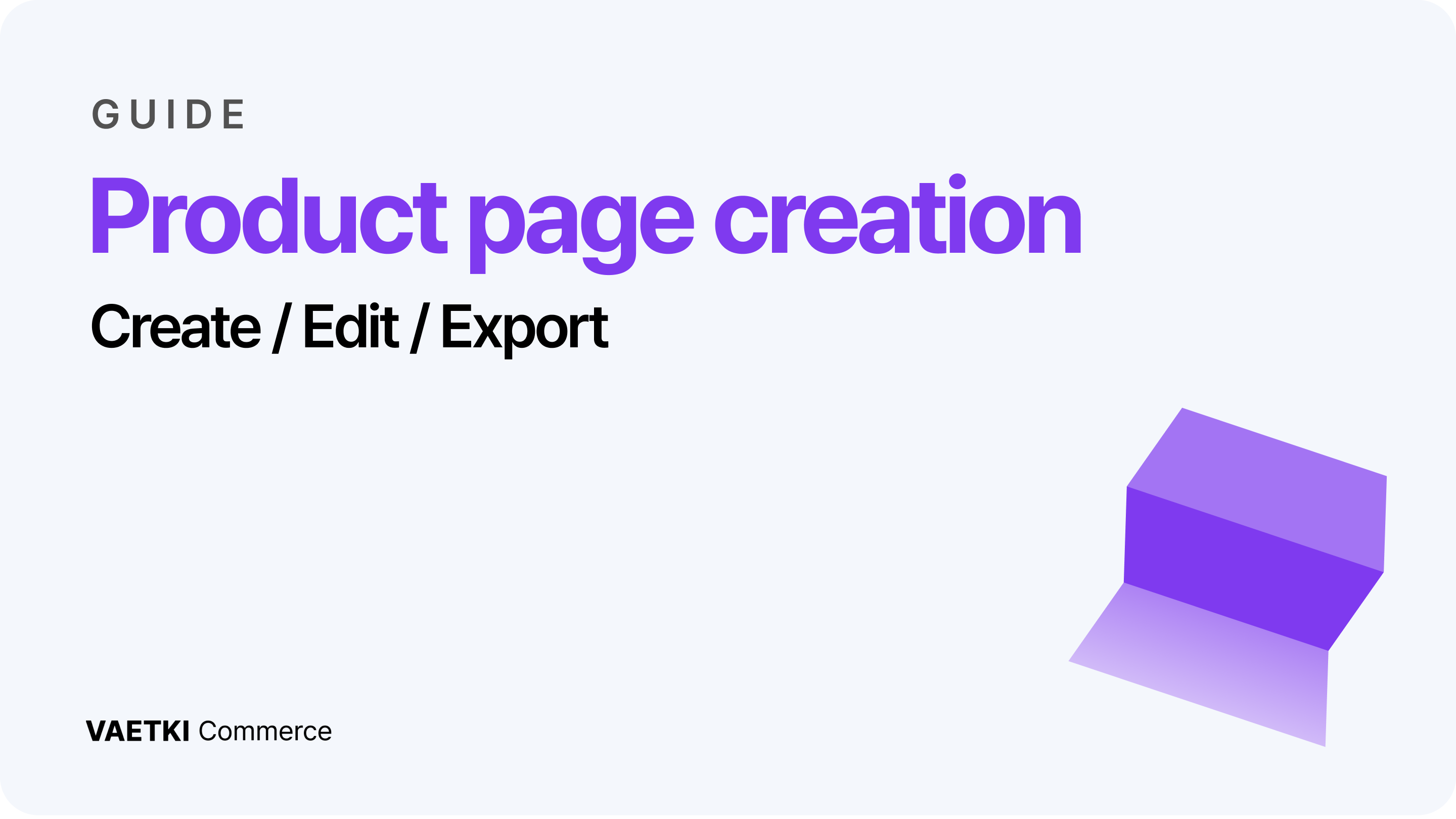 Product page creation